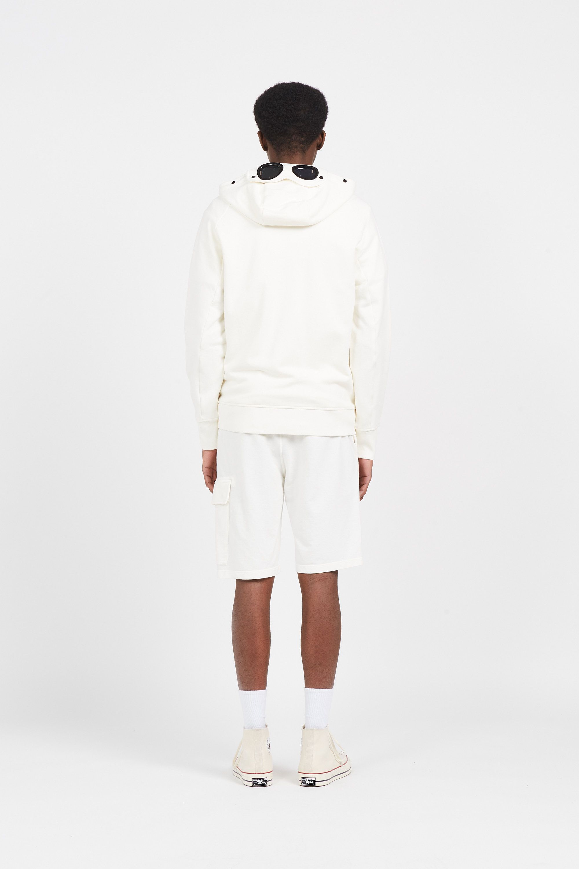 C.P. COMPANY short light fleece Blanc