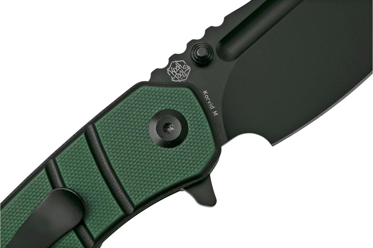 Kansept Korvid M T2030A1 Black, Green & Black G10 zakmes, Justin Koch design