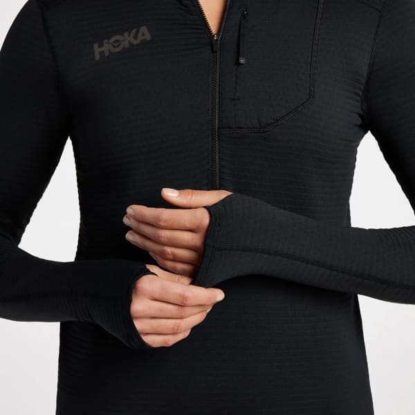 T-shirt trail HOKA ONE ONE W 1/2 ZIP BLACK