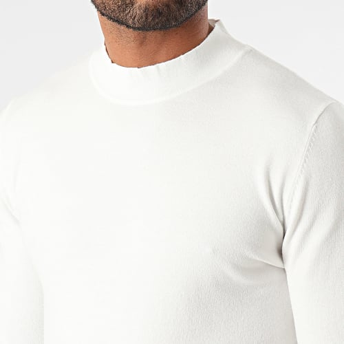 Pull Col Cheminée Blanc