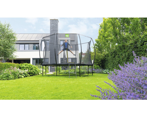 EXIT Silhouette trampoline met veiligheidsnet Ø 244 cm zwart