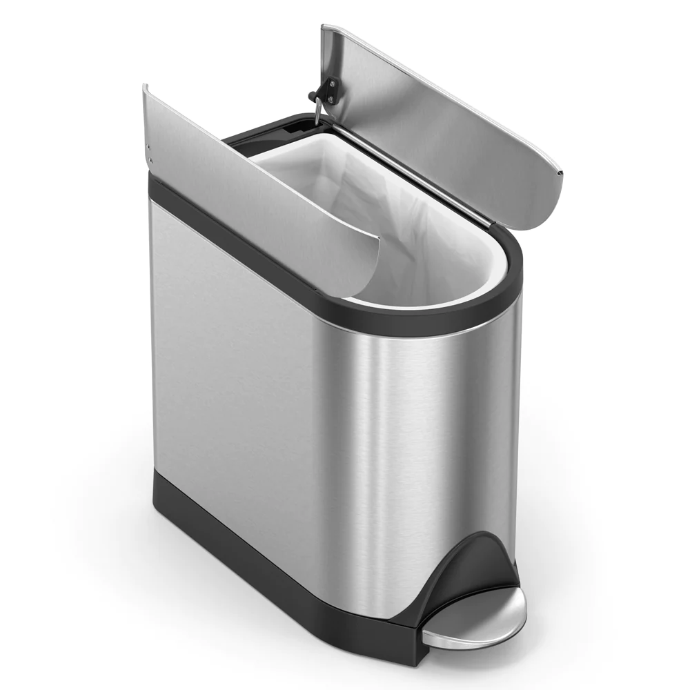 Poubelle papillon à pédale 10L code R inox Simplehuman
