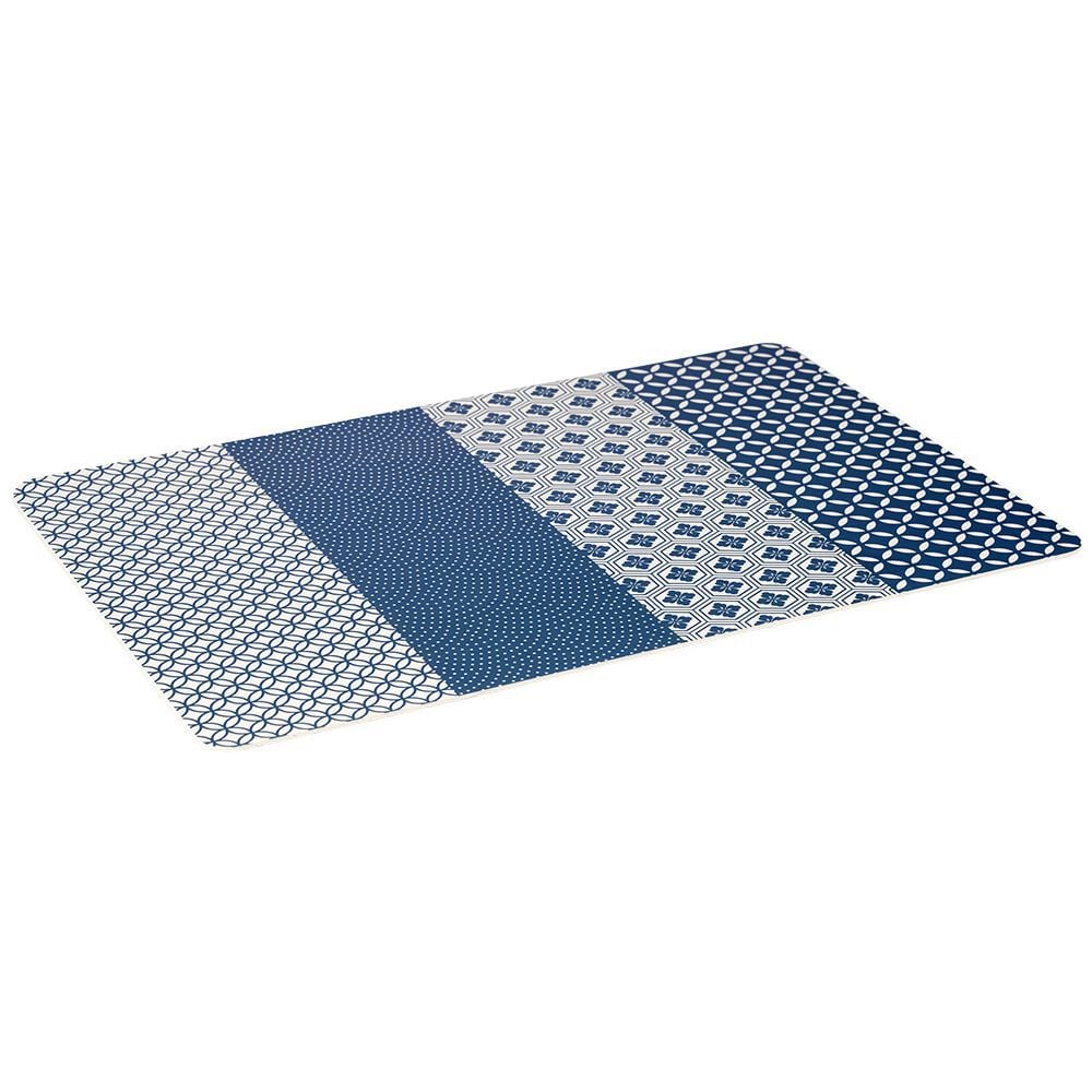 Set de table plastique motif graphique bleu et blanc 45x30 cm