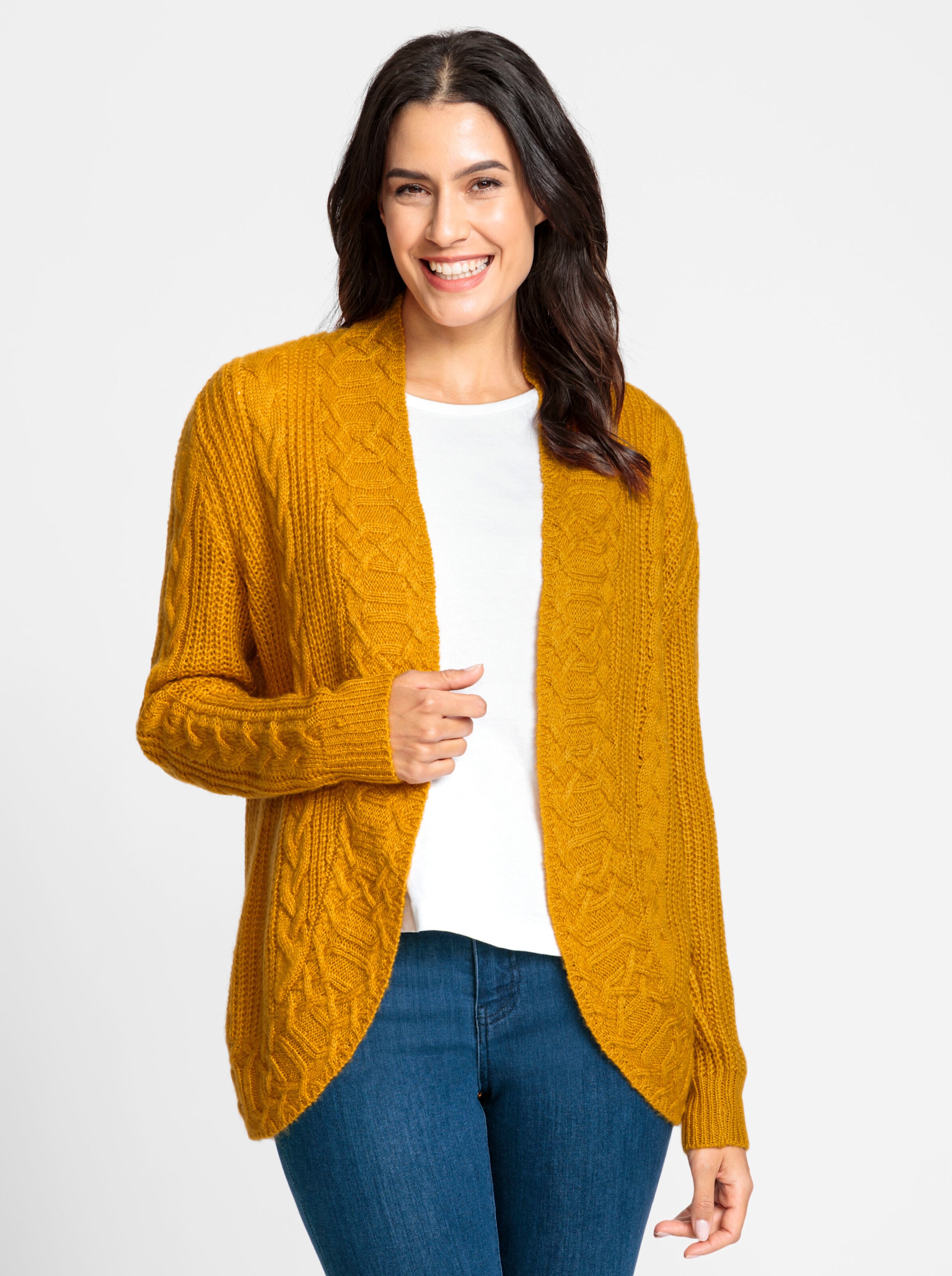 Strickjacke in ocker