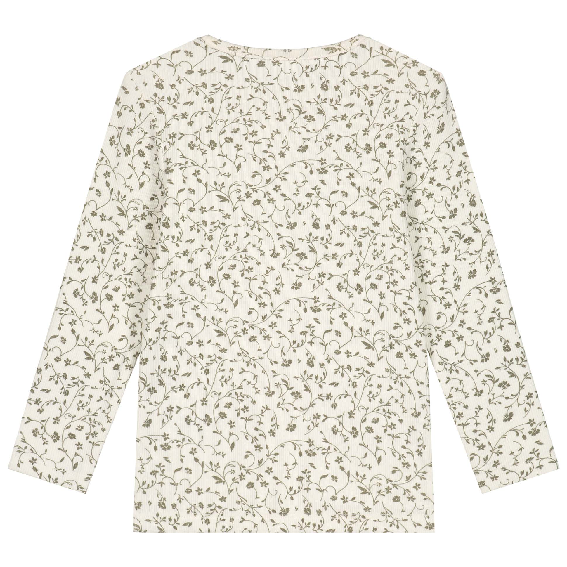Prénatal peuter shirt lange mouwen bloemen beige