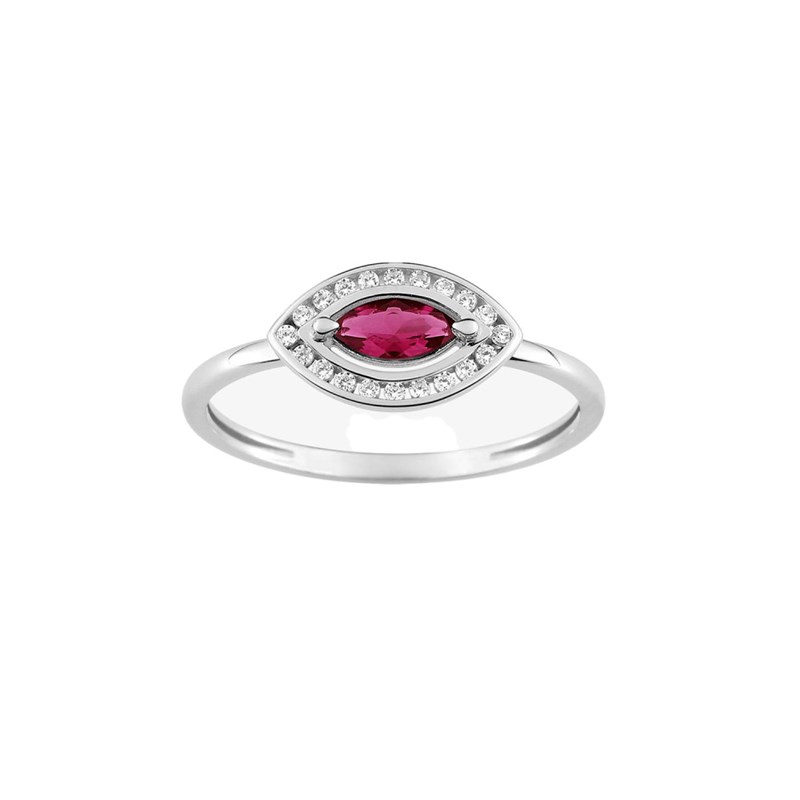 Bague Femme - Rubis - Oxyde de zirconium - Or 18 Carats