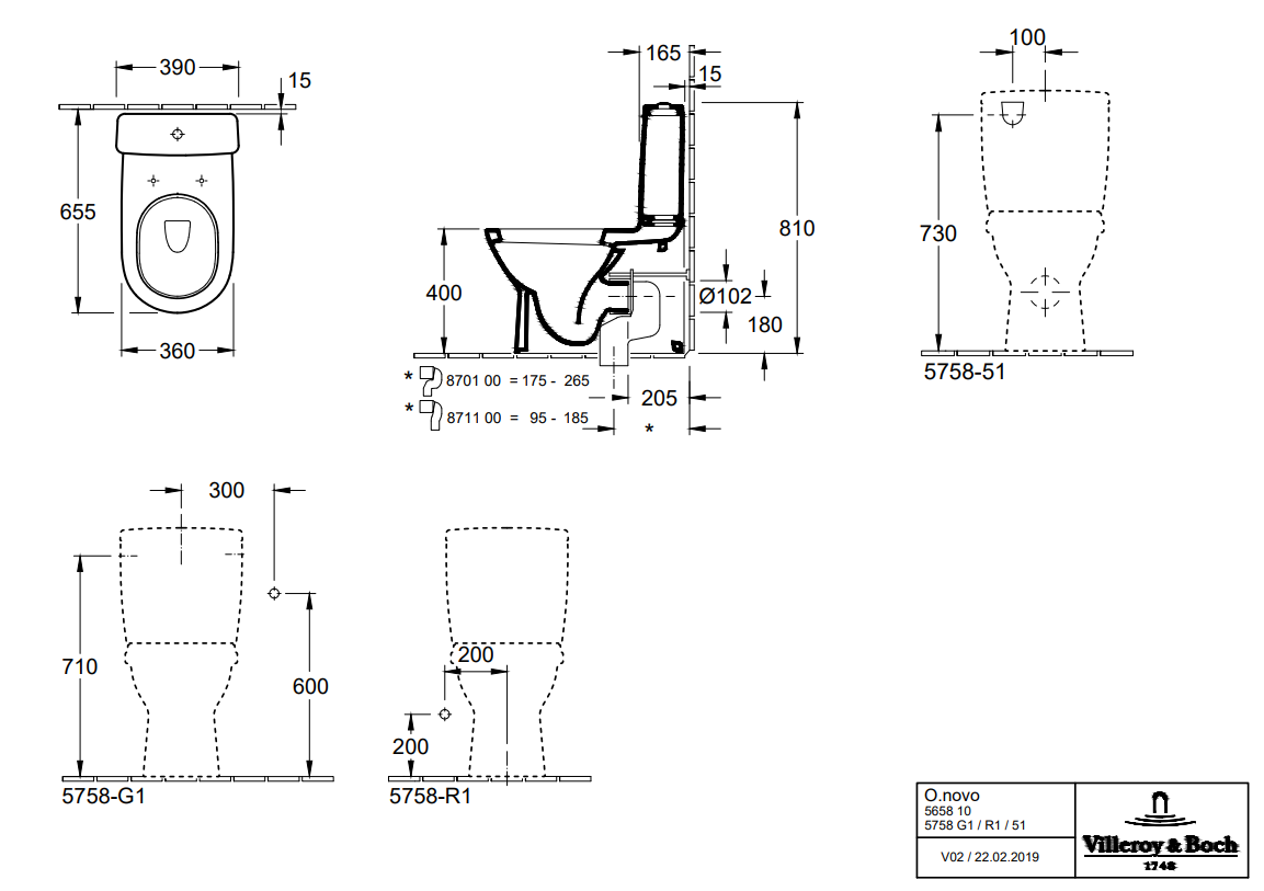 Villeroy & Boch O.novo duoblok toilet wit glans