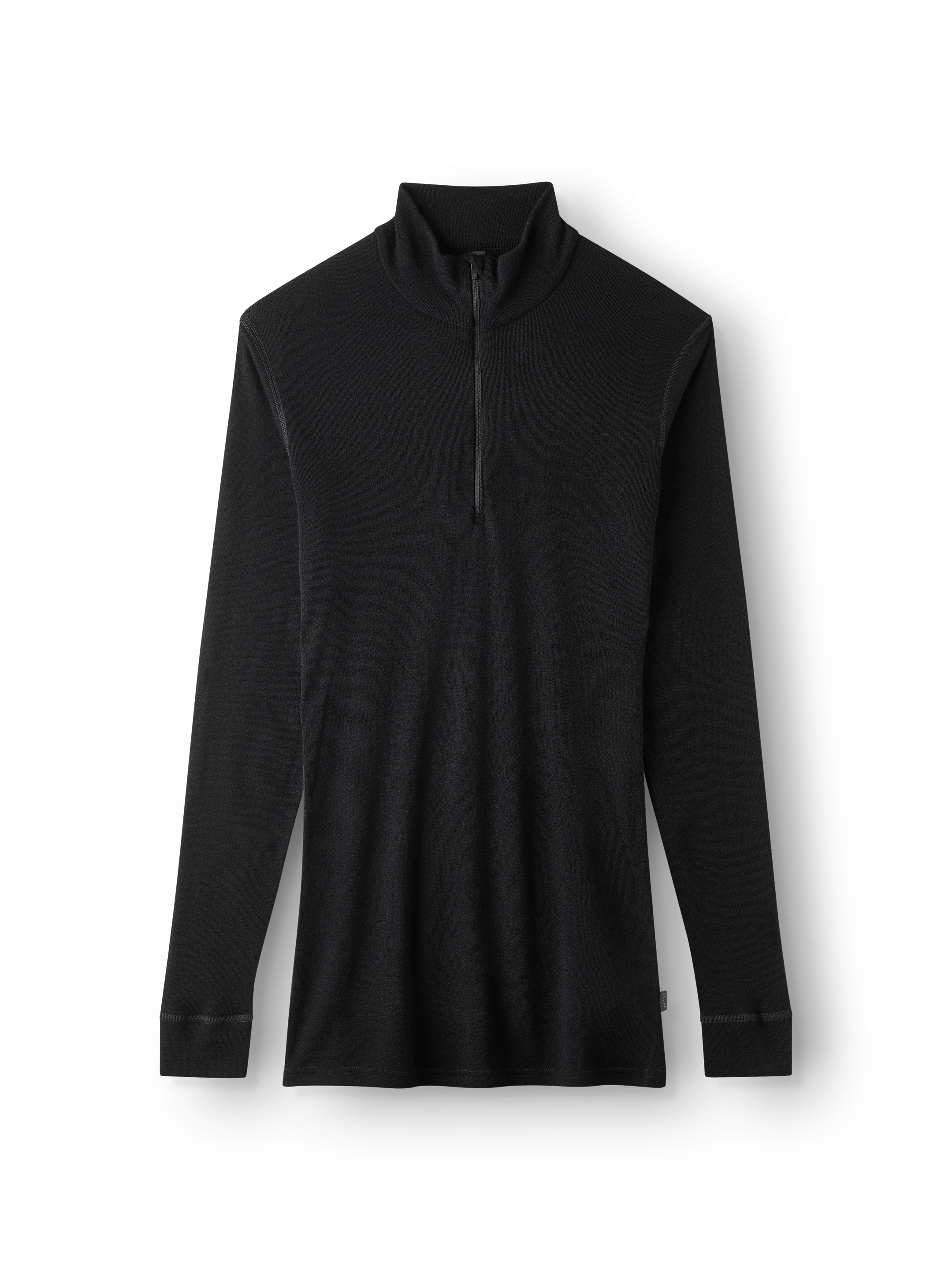 Shirt met halve rits van merinowol voor heren