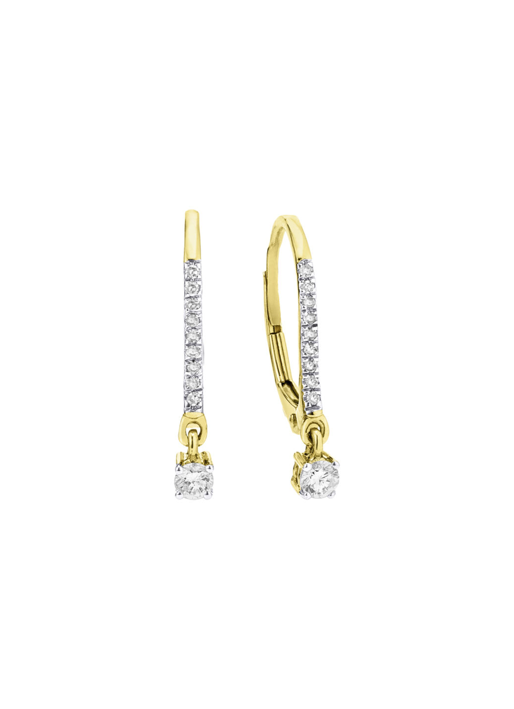 Edle Ohrringe mit 2 Brillanten und 18 Diamanten