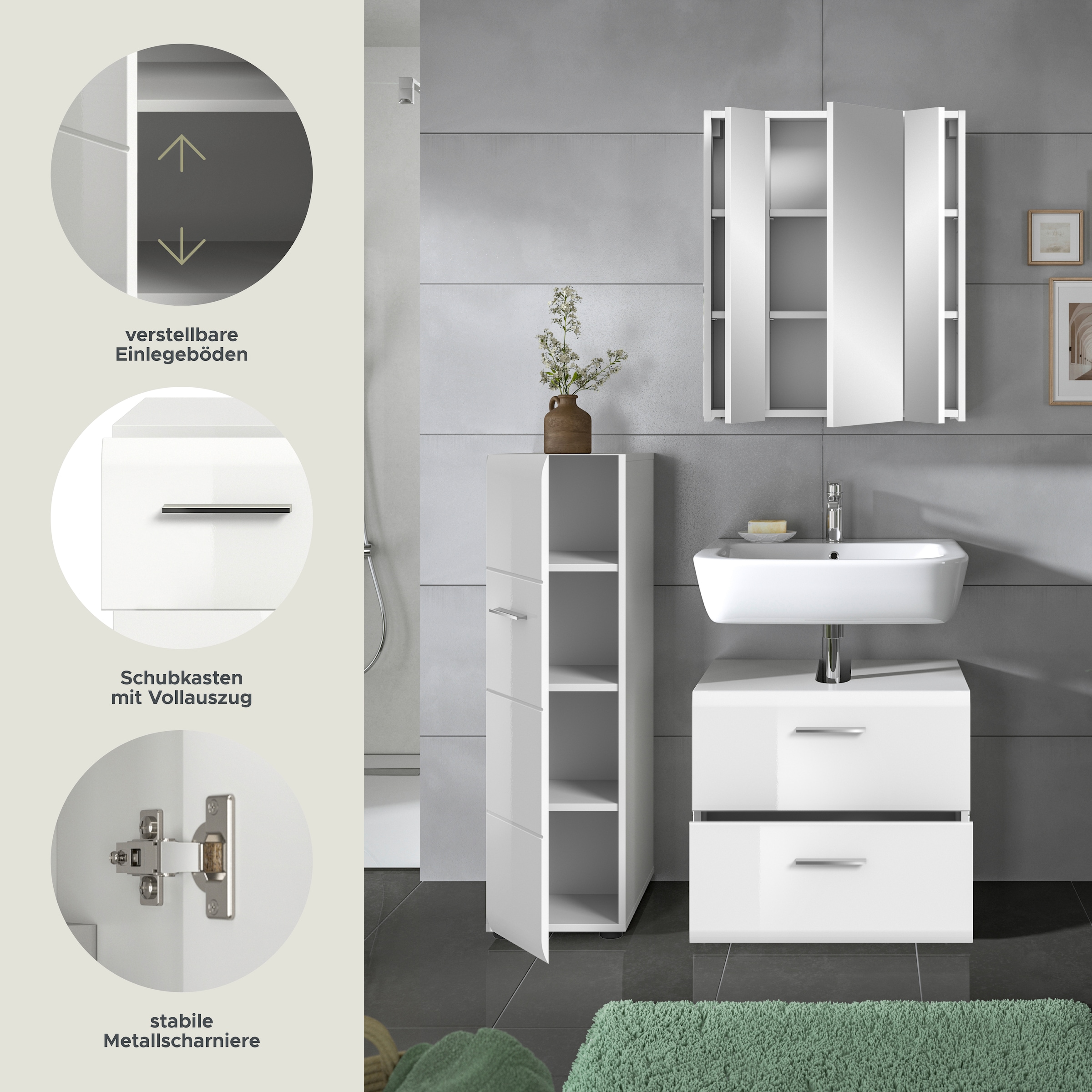 INOSIGN Badezimmer-Set Set, 3 Stk. tlg.