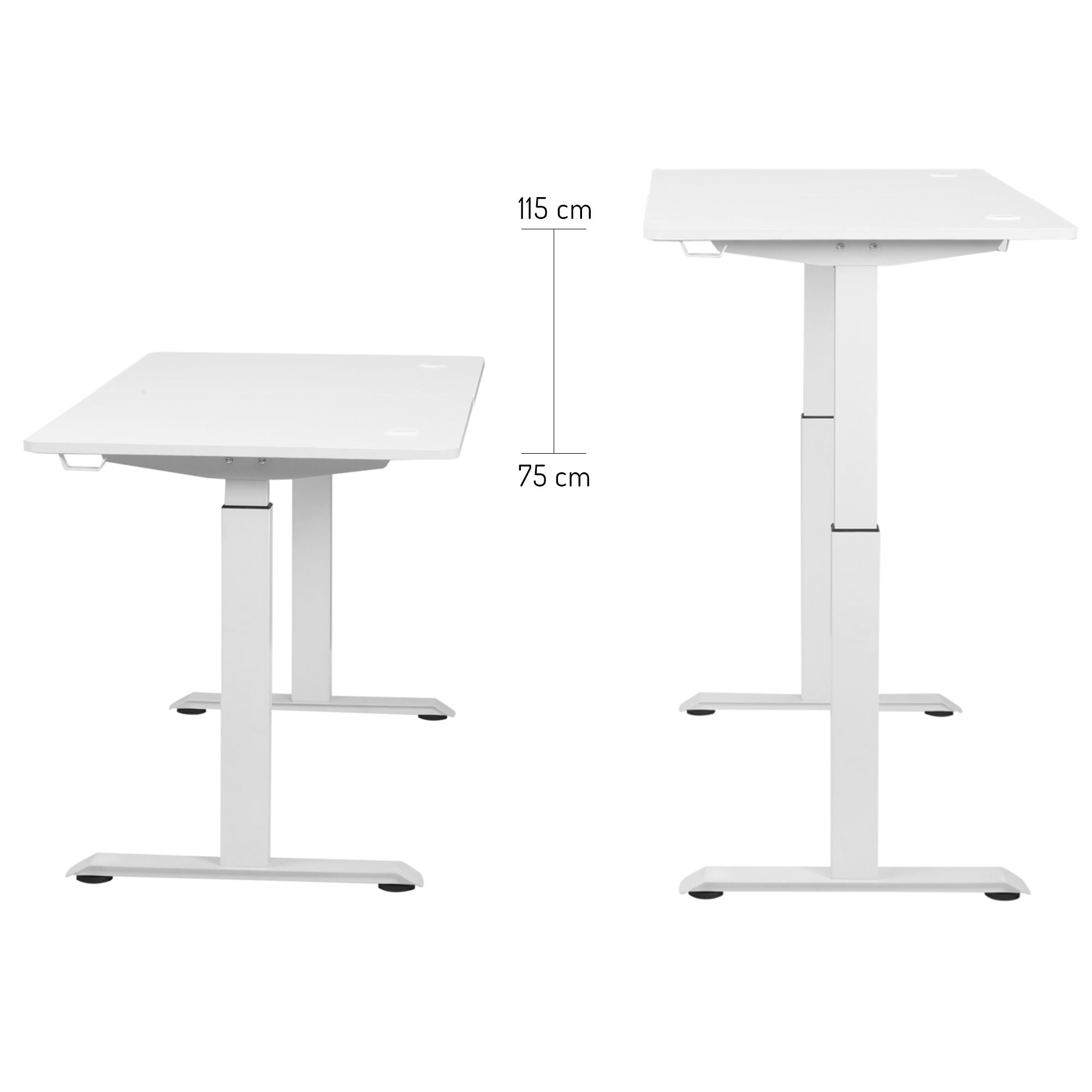 Makika Höhenverstellbarer Schreibtisch elektrisch 140 x 70 cm - Weiß