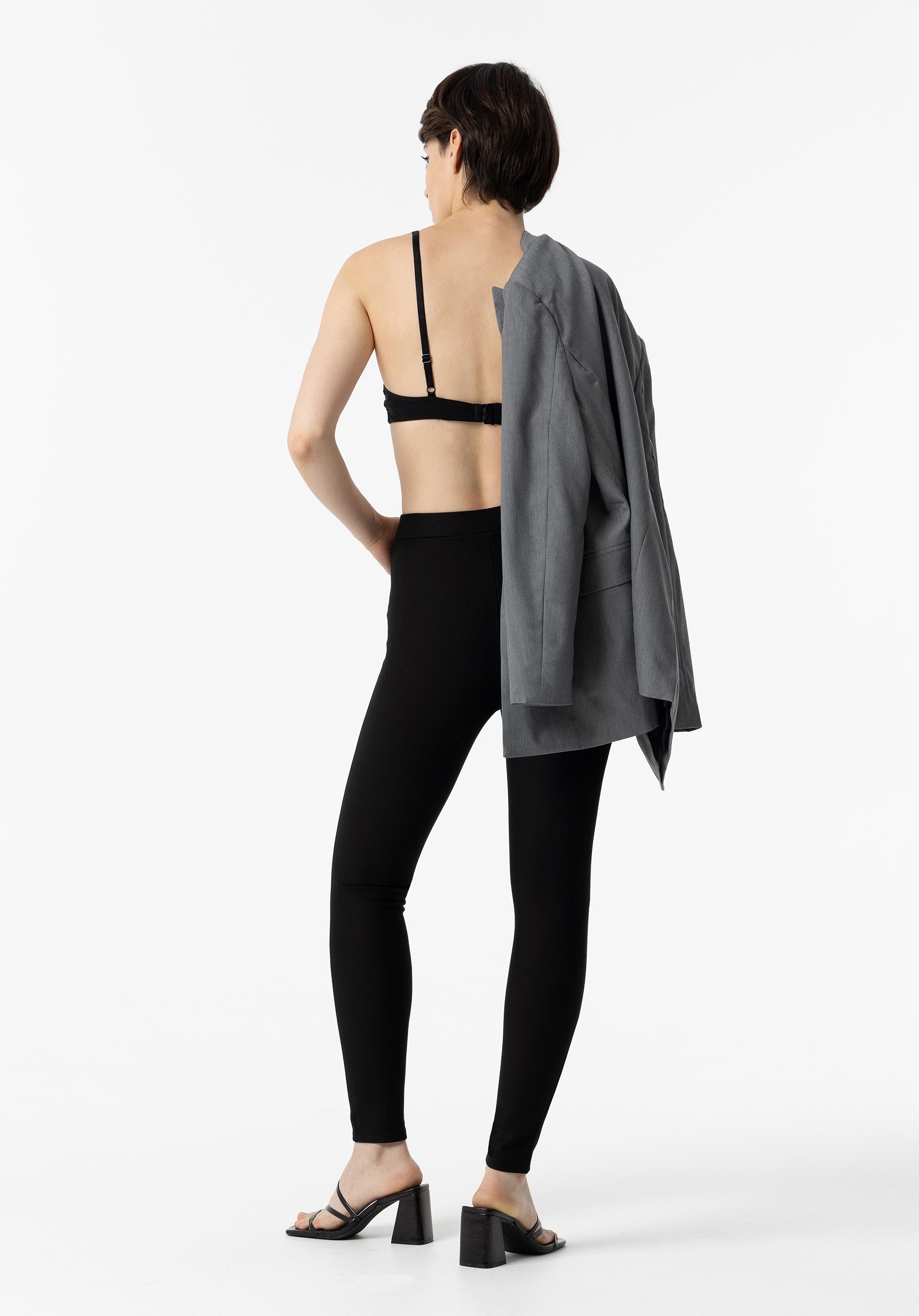 Leggings Combinadas com Efeito Pele