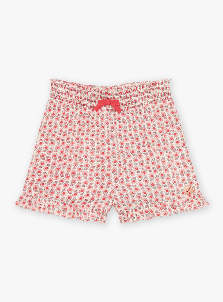 Short nude à imprimé fleuri