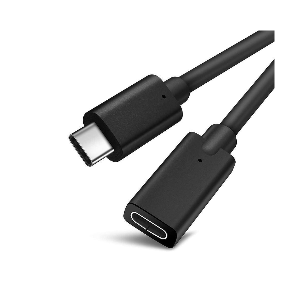NÖRDIC 1m USB2.0 USB-C ha til C ho skjøtekabel 2,4A 480Mbps 12W