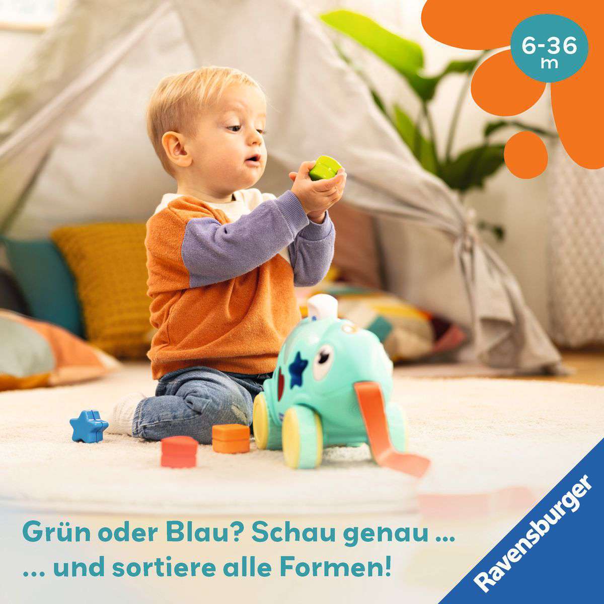 Ravensburger Spiel Play+ Musikalisches Farben & Formen Chamäleon