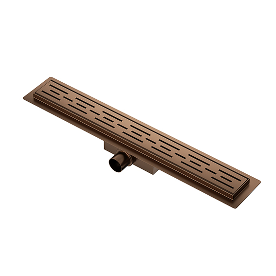 Mueller Bronzo douchegoot met flens 80x7cm geborsteld brons koper