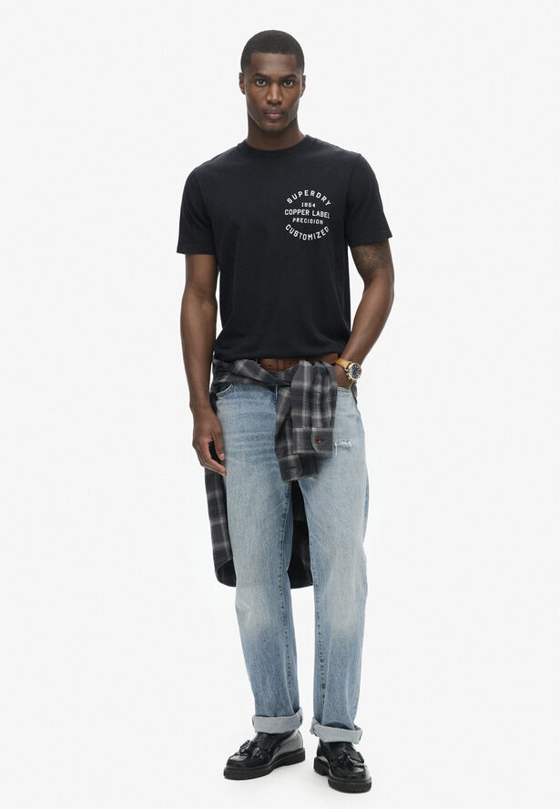 Superdry COPPER LABEL CHEST GRAPHIC TEE Jet black