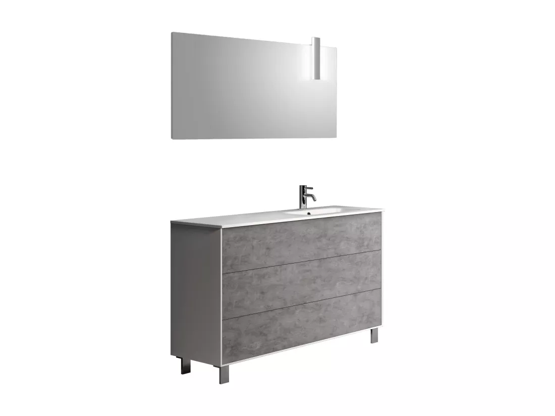 Ensemble de salle de bain vasque DX 4 pièces IGEA ciment