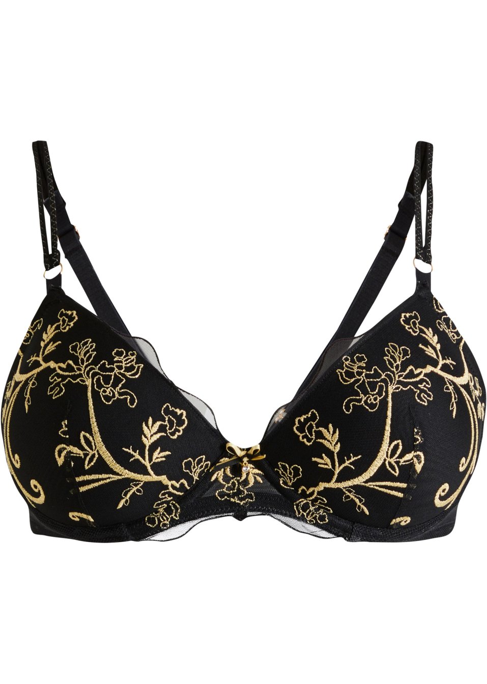 Soutien-gorge à coques et armatures avec broderie lurex