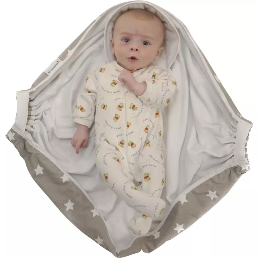 Snugglebundl Tragehilfe grey white stars - Organic cotton