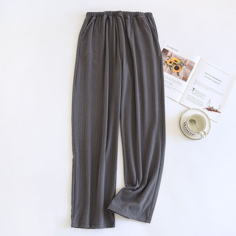 Somnus - Koppel bijpassende pyjamabroek met elastische taille en rechte pijpen (verschillende ontwerpen)