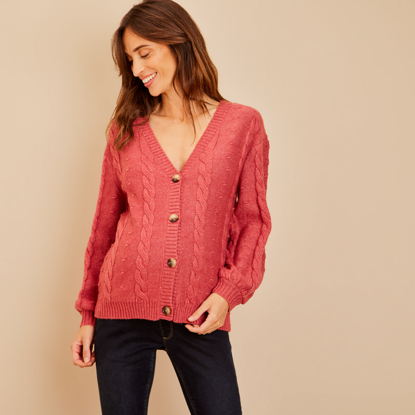 Gilet en tricot torsadé pour femme