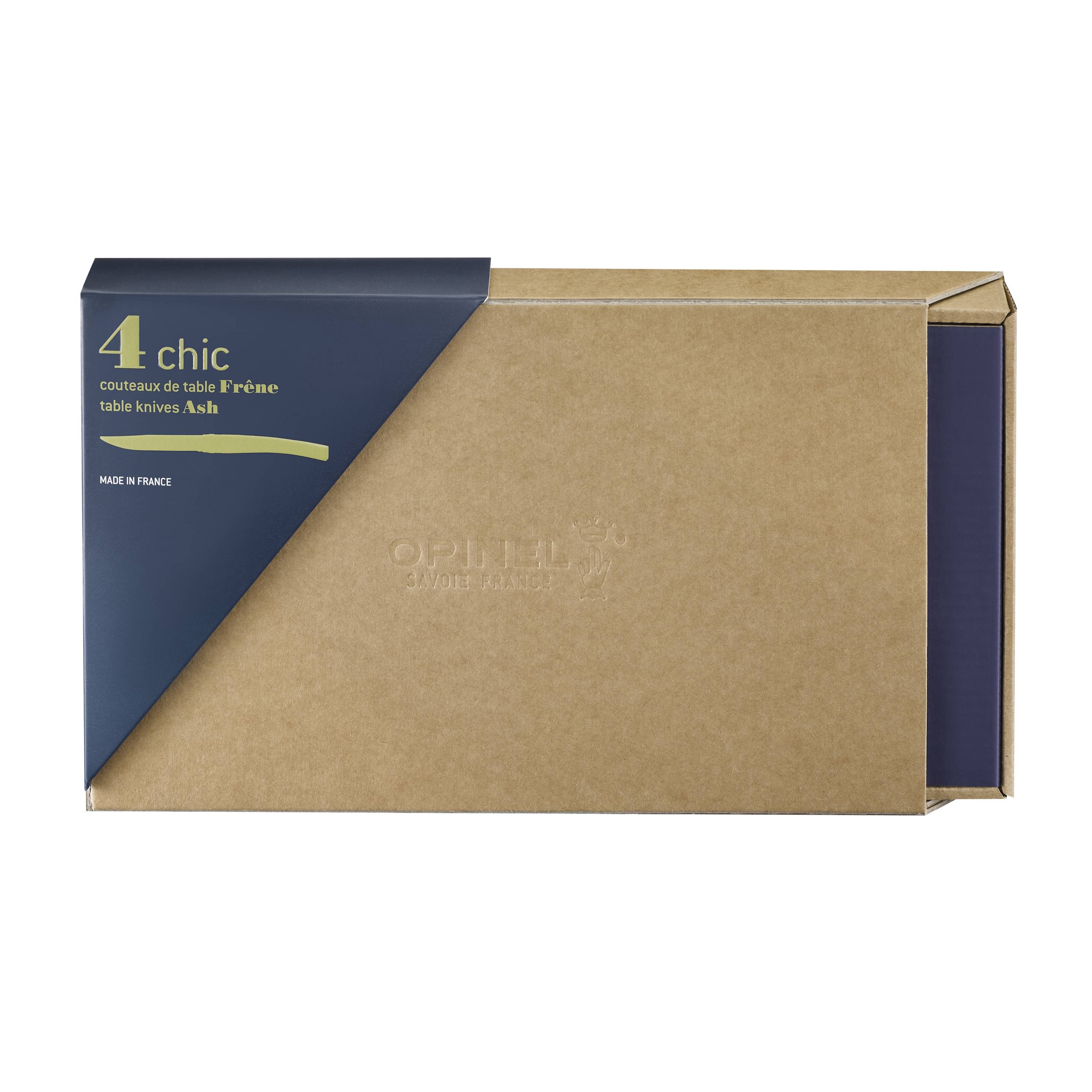 Opinel Table Chic tafelmessenset - 4-delig - essenhout - glad lemmet