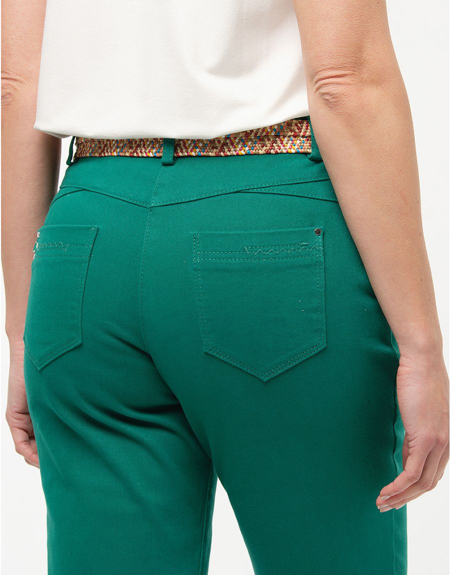 Jean slim coton vert