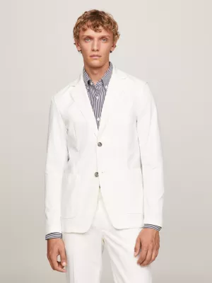 Blazer Slim Fit com Monograma TH em Sarja