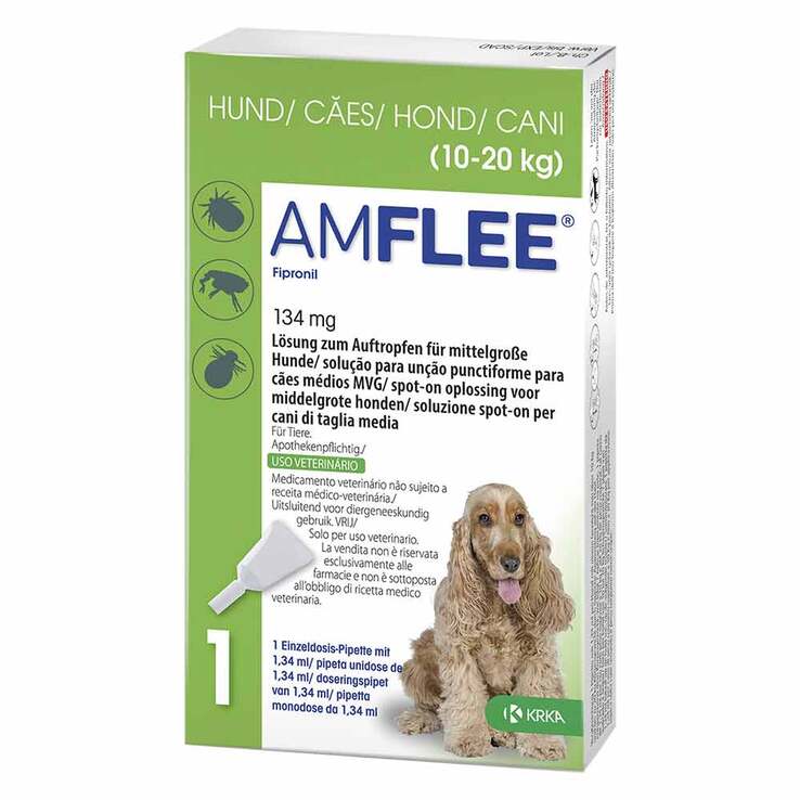 Amflee 134 mg Spot-On Lösung für mittelgroße Hunde, 3 St