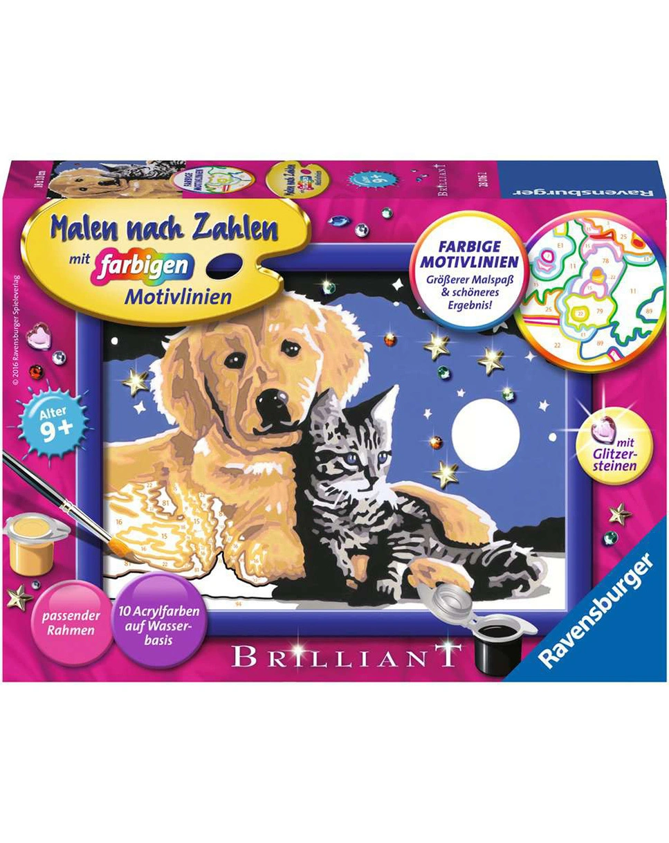 Mal-Set MALEN NACH ZAHLEN SERIE E – FUNKELNDER STERNENHIMMEL mit Glitzersteinen