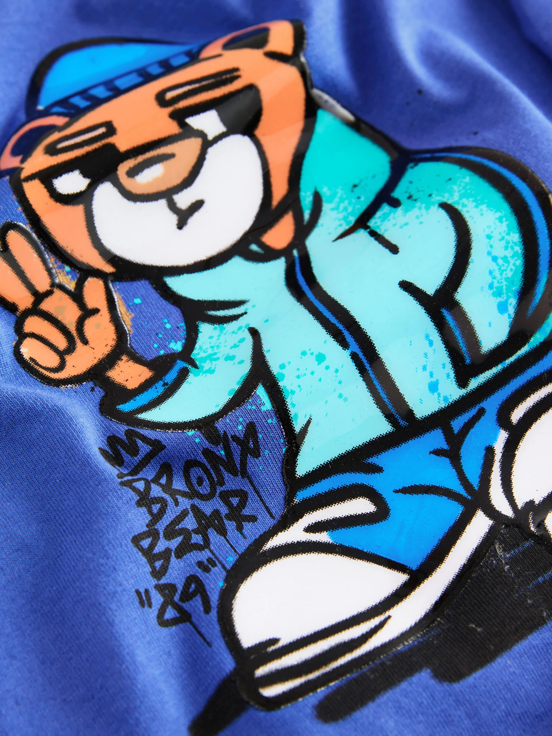 Blauwe Hip Hop Beer - Relaxed Fit Graphic Long Sleeve Cotton T-Shirt (3-16yrs)