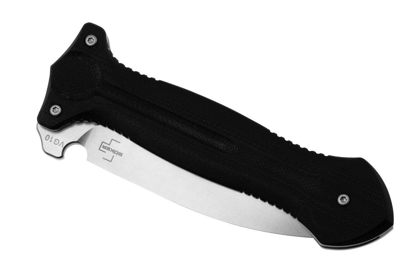 Böker Plus Cheus 01BO888 Stonewashed VG10, Black G10 zakmes, Alexey Ponomarev design