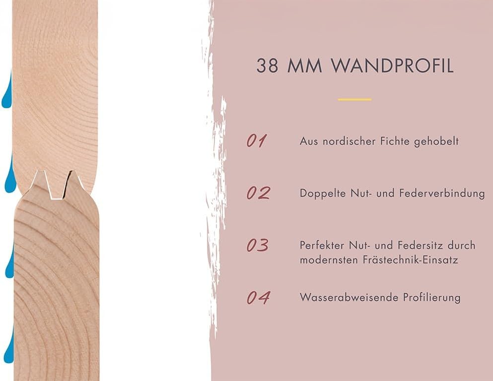 Karibu Gartensauna 230,8x189,9x219,5cm│Garten Sauna aus Fichte 38mm│mit bronzierter Glastür & 2 Liegen│Fronteinstieg│Massivholz│für2–4PersonenmitBoden