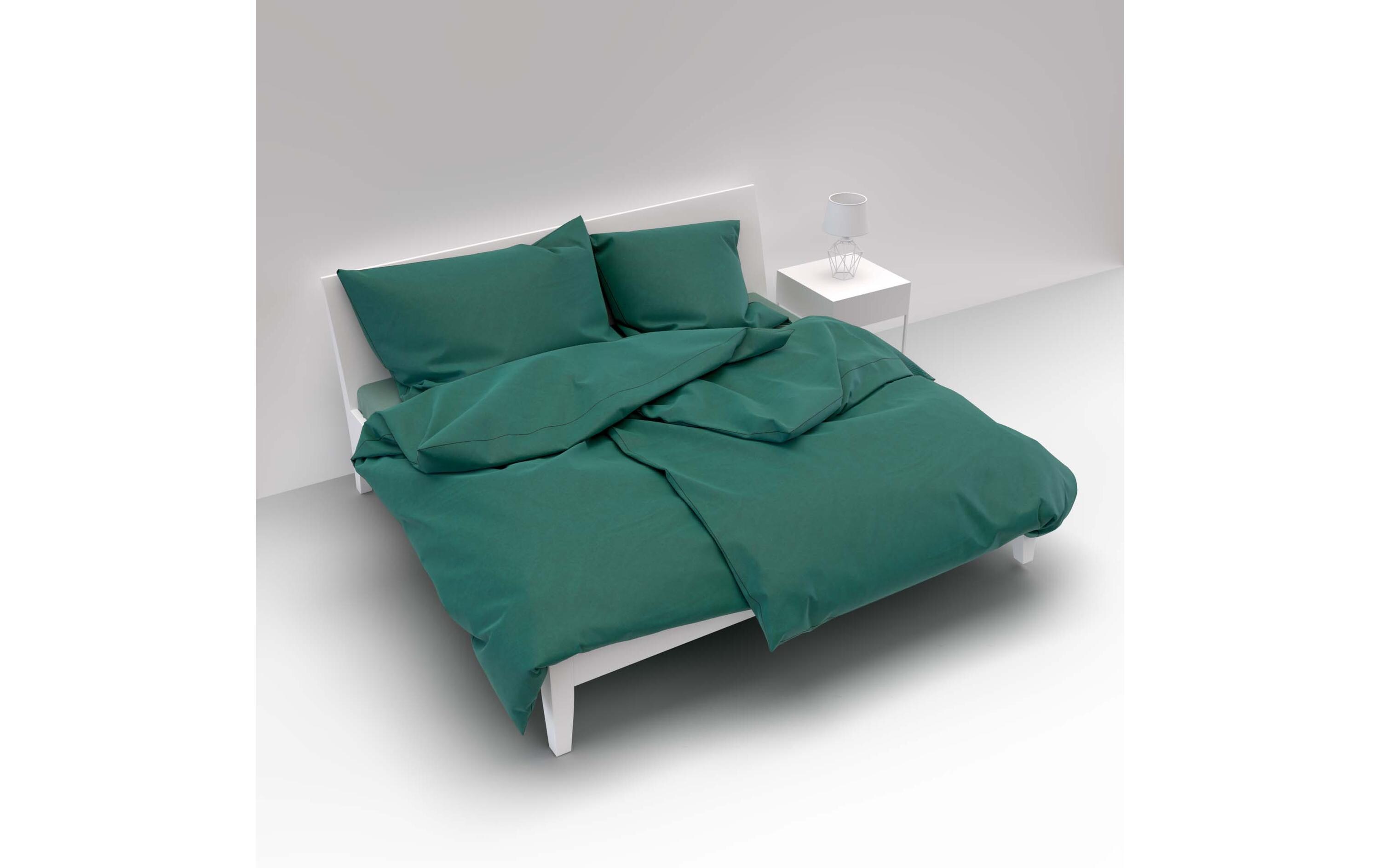 Kopfkissenbezug Satin Uni 50 x 70 cm, GrünSatin-Kissenbezug