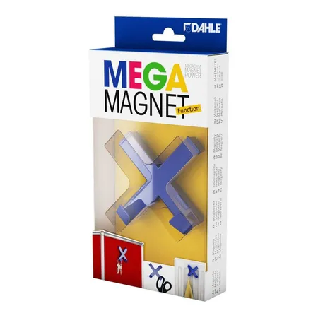 Dahle Mega Magnete XL, Cross, blau, 90x90mm, incl. 2 Haken