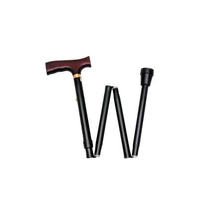 Able 2 Wandelstok comfort opvouw zwart links (1 stuk)
