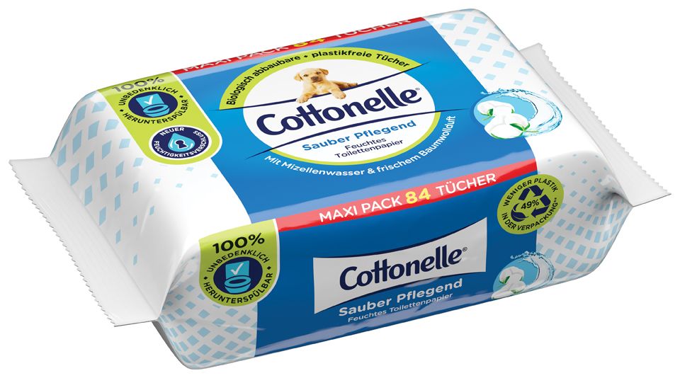 Cottonelle Feuchtes Toilettenpapier Sauber Pflegend Maxi-Pack