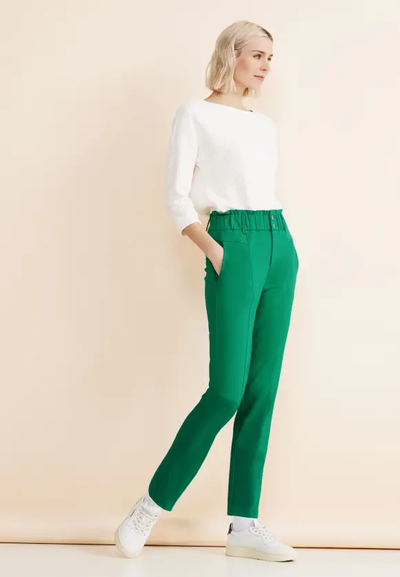 Loose Fit Paperbag Hose - fresh spring green