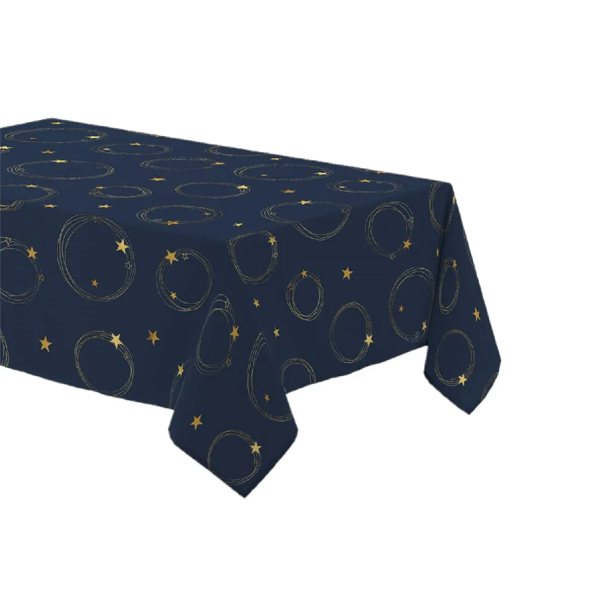 Douceur d'Intérieur Étoiles Scintillantes - 150x240 cm - Bleu et Or