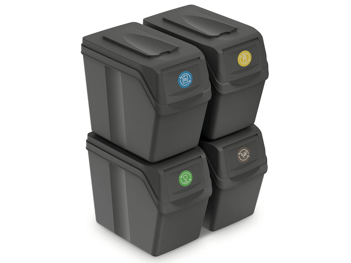 Keden set van 4 afvalscheidingsbakken - 20 liter