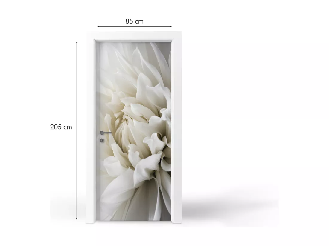 Stickers de porte autocollants - Dahlia blanc 85x205 cm