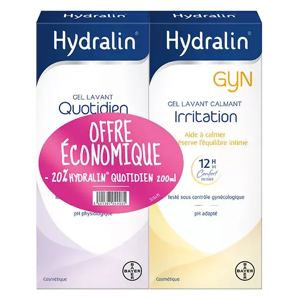Gel de Limpeza Diária Hydralin 200ml + Gel de Limpeza Suavizante para Irritações Ginecológicas 200ml
