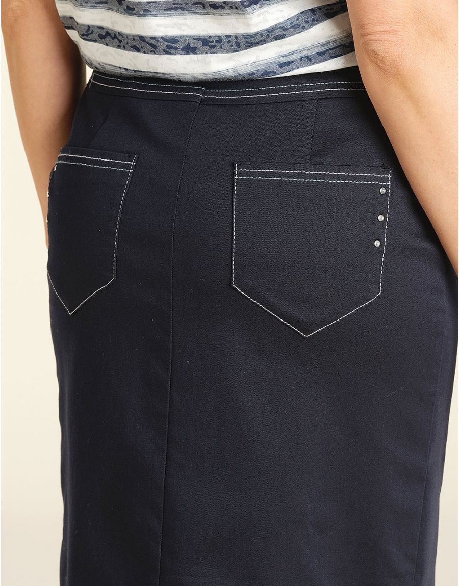 Jupe droite en denim