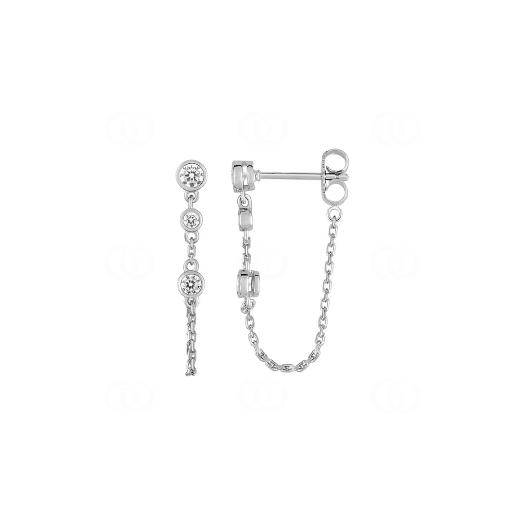 Ohrhänger 925 Silber rhodiniert mit Zirkonia