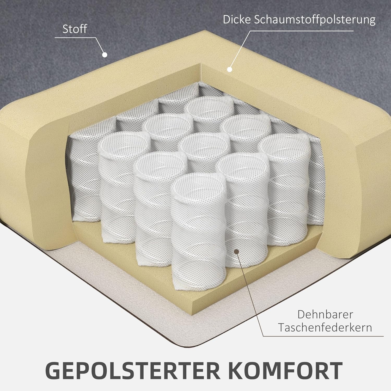 HOMCOM Fernsehsessel mit Aufstehhilfe Elektrisch Relaxsessel mit Wärmefunktion, Massagefunktion, Liegefunktion Massagesessel mit Fernbedienung, Fußteil, Seitentasche TV Sessel für Wohnzimmer Grau