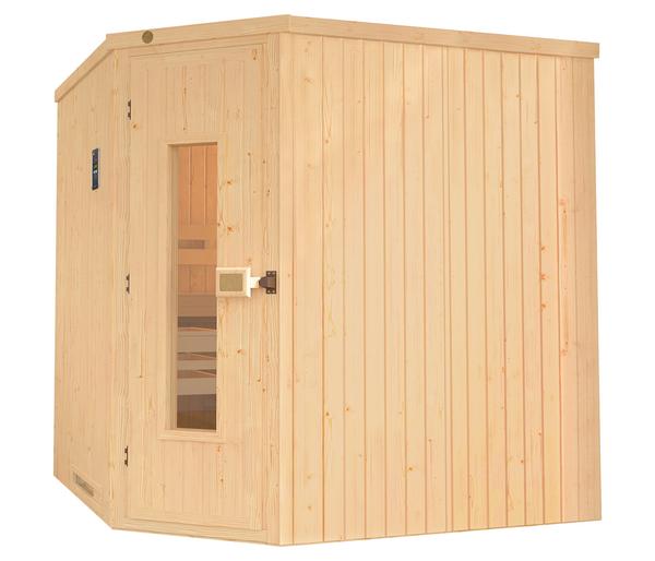 Weka Ecksauna Varberg mit Holztür, ca.
