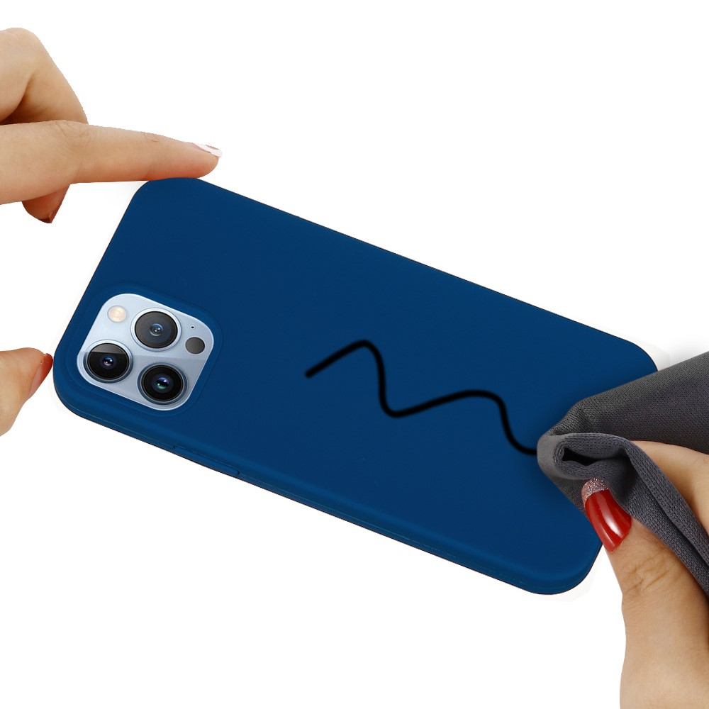 iPhone 15 Pro Silikon Case Hülle - Blau