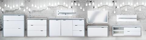 Bruno - Wandgarderobe mit 1 Kleiderstange, 2 Kleiderhaken und 1 praktischen Ablage, Beton Optik mit weisser Rückwand