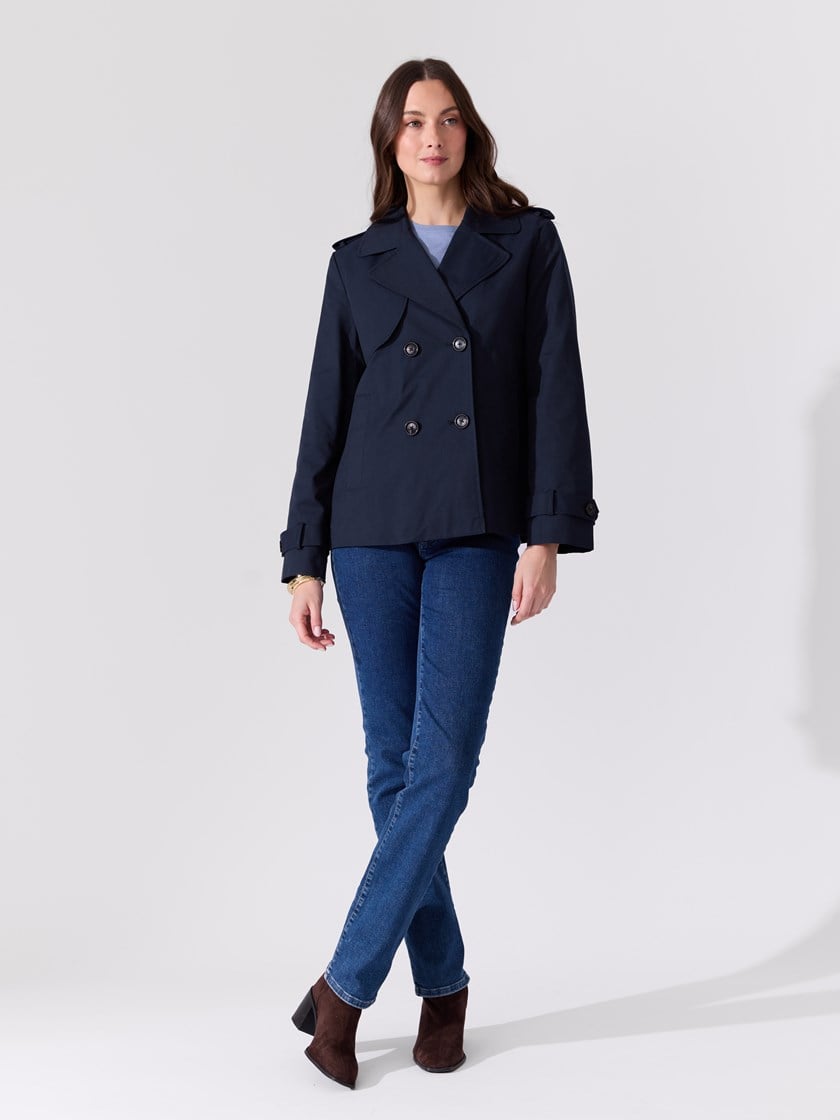Mila kort trenchcoat Navy Blazer